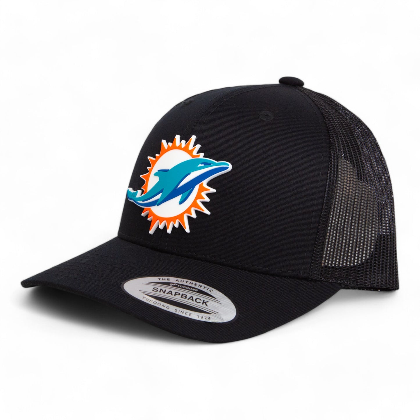 Miami Dolphins 3D YP Snapback Trucker Hat- Black