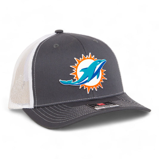 Miami Dolphins 3D Snapback Trucker Hat- Charcoal/ White