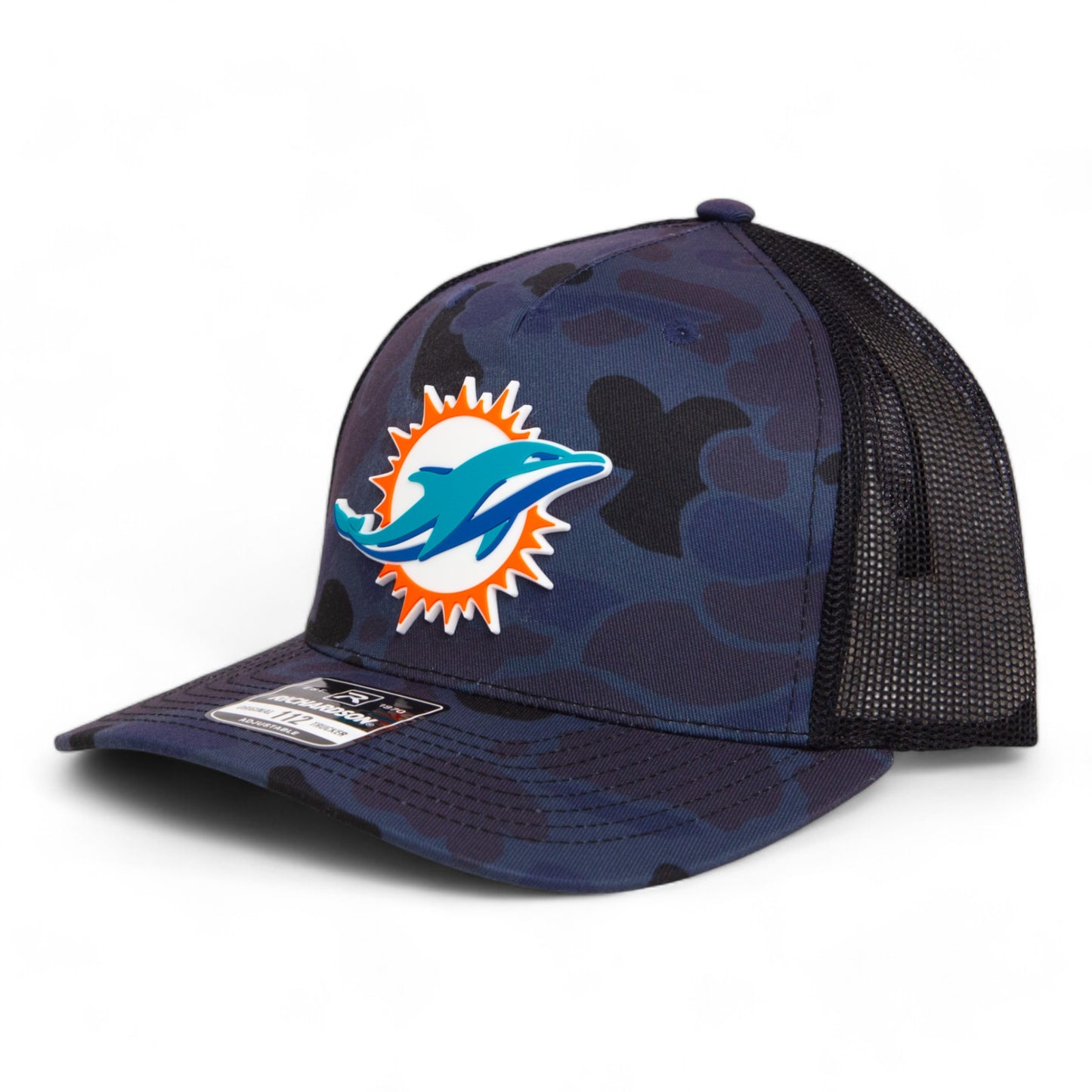 Miami Dolphins 3D Snapback Trucker Hat- Admiral Duck Camo/ Black