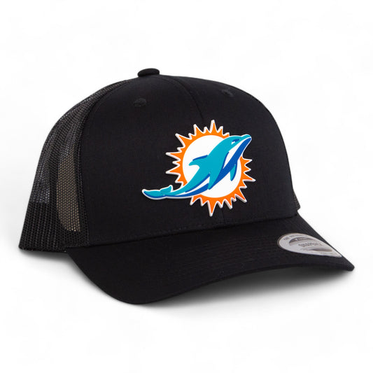 Miami Dolphins 3D YP Snapback Trucker Hat- Black