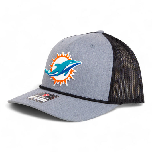 Miami Dolphins 3D Snapback Trucker Rope Hat- Heather Grey/ Black