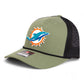 Miami Dolphins 3D Snapback Trucker Rope Hat- Loden/ Black