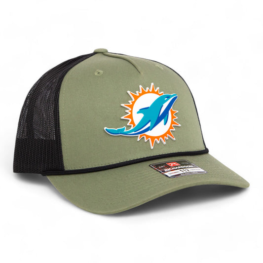 Miami Dolphins 3D Snapback Trucker Rope Hat- Loden/ Black