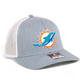 Miami Dolphins 3D Snapback Trucker Hat- Heather Grey/ White