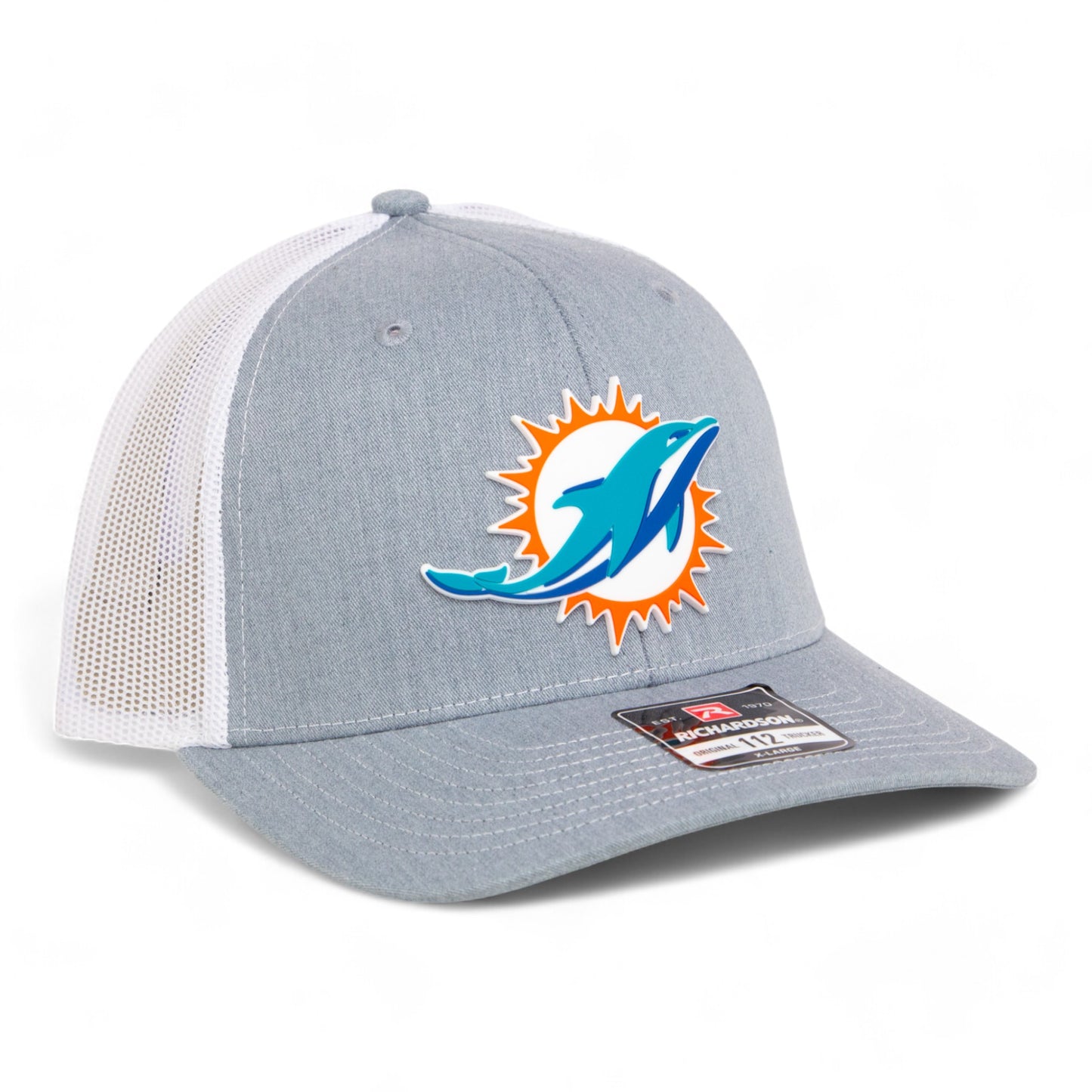 Miami Dolphins 3D Snapback Trucker Hat- Heather Grey/ White