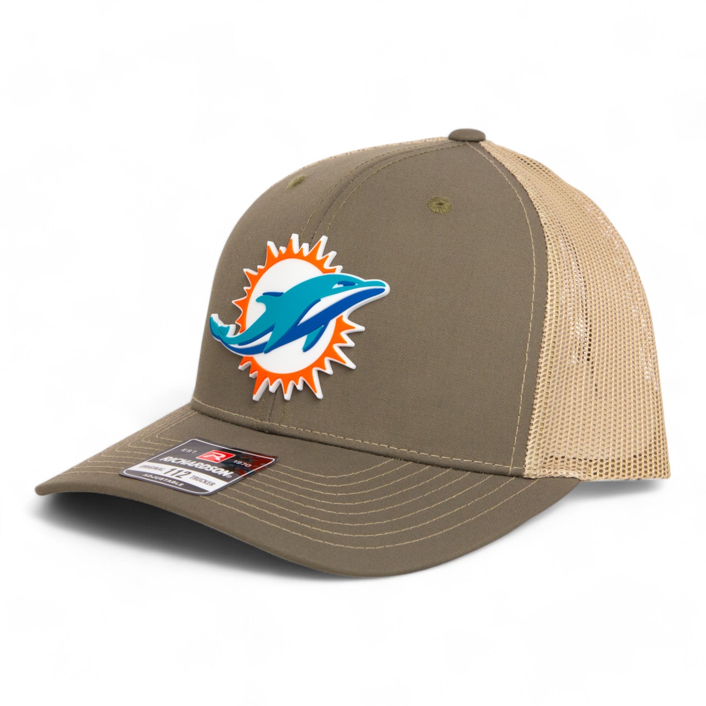 Miami Dolphins 3D Snapback Trucker Hat- Loden/ Tan