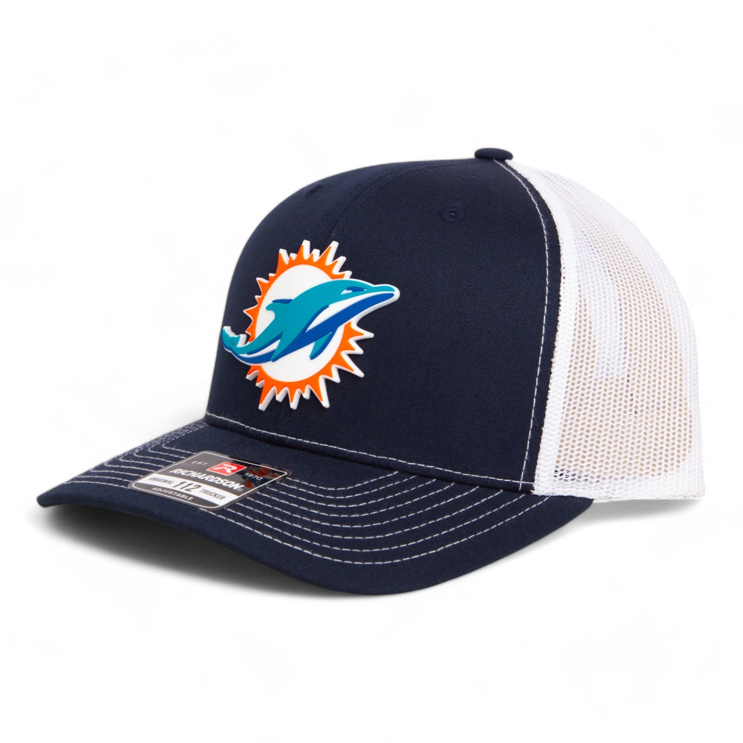 Miami Dolphins 3D Snapback Trucker Hat- Navy/ White