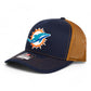 Miami Dolphins 3D Snapback Trucker Hat- Navy/ Caramel