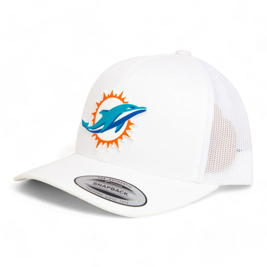 Miami Dolphins 3D YP Snapback Trucker Hat- White