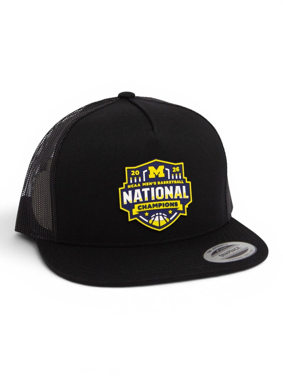 Michigan Wolverines 2026 Basketball National Champions 3D YP Snapback Flat Bill Trucker Hat- Black