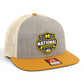 Michigan Wolverines 2026 Basketball National Champions 3D Wool Blend Flat Bill Hat- Heather Grey/ Birch/ Amber