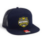 Michigan Wolverines 2026 Basketball National Champions 3D Snapback Seven-Panel Flat Bill Trucker Hat- Navy