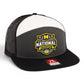 Michigan Wolverines 2026 Basketball National Champions 3D Snapback Seven-Panel Flat Bill Trucker Hat- Charcoal/ Black/ White