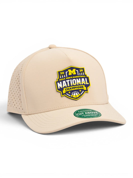 Michigan Wolverines 2026 Basketball National Champions 3D Snapback Perf Cap- Stone
