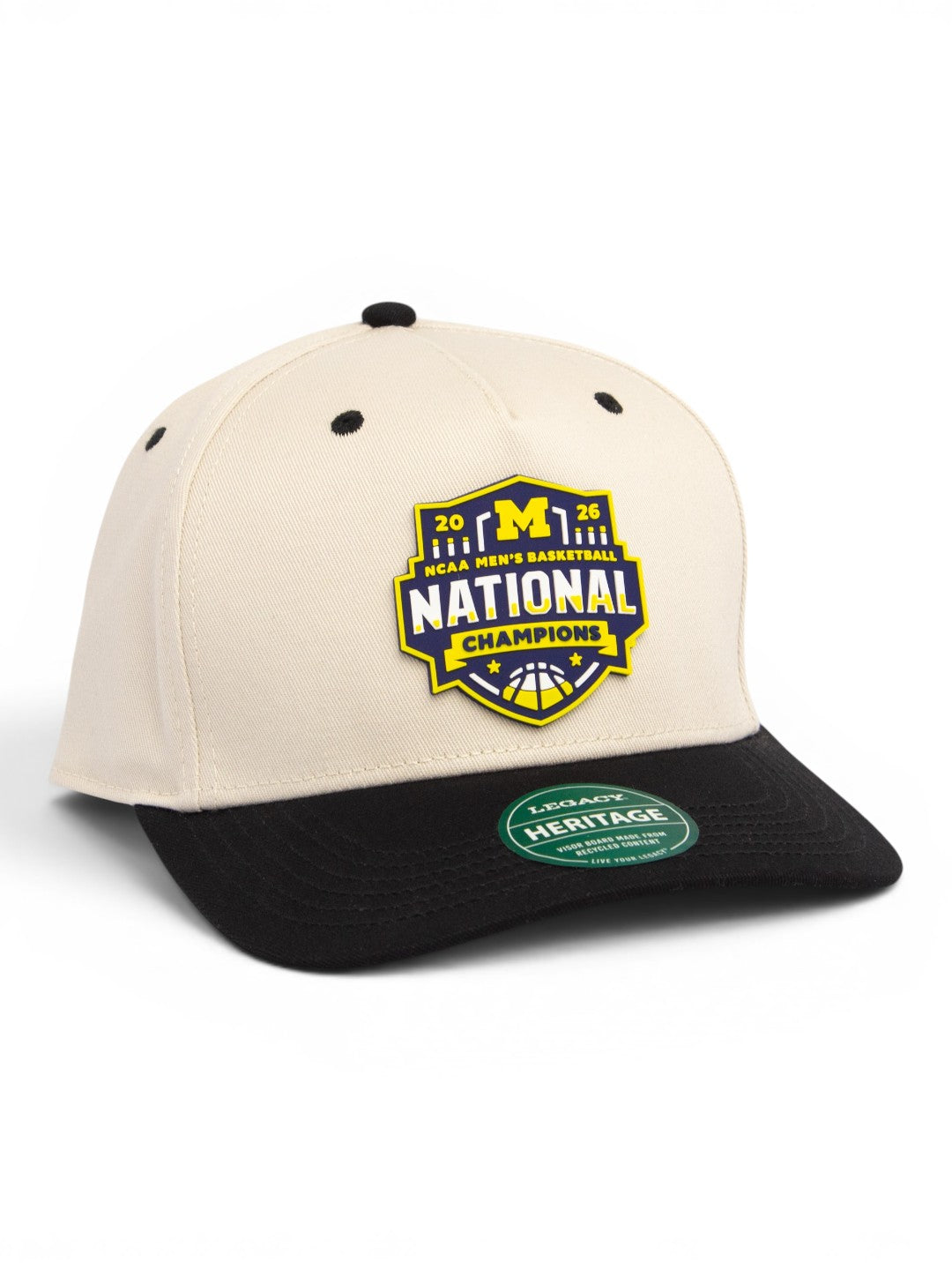Michigan Wolverines 2026 Basketball National Champions 3D Snapback Twill Cap- Stone/ Black