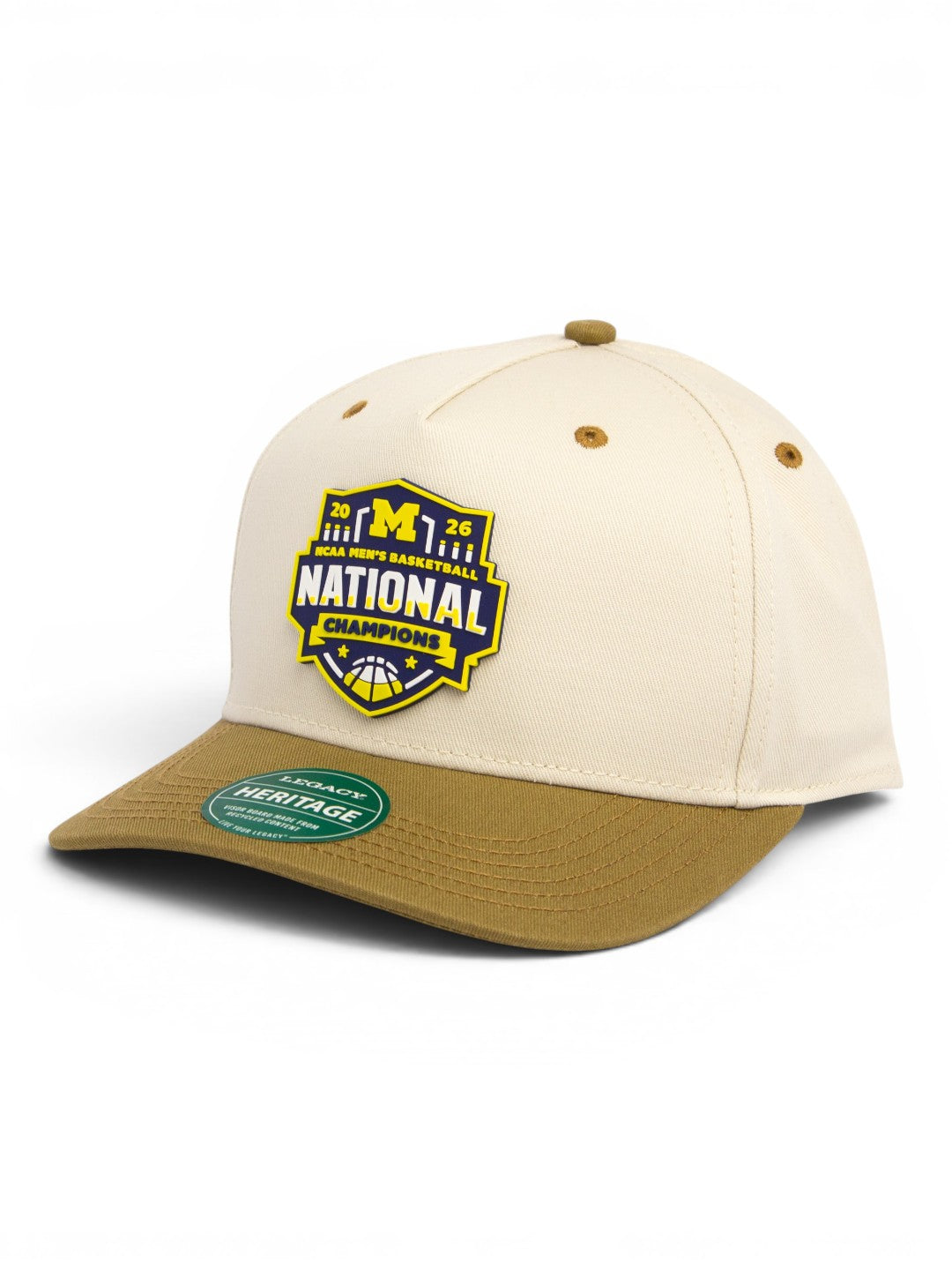 Michigan Wolverines 2026 Basketball National Champions 3D Snapback Twill Cap- Stone/ Brown