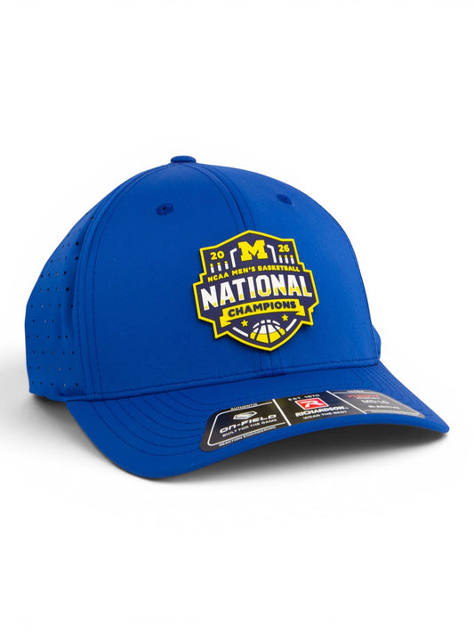 Michigan Wolverines 2026 Basketball National Champions 3D Laser Perf R-Flex Cap- Royal