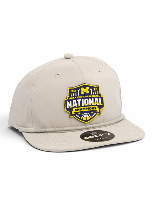 Michigan Wolverines 2026 Basketball National Champions 3D Classic Rope Hat- Grey