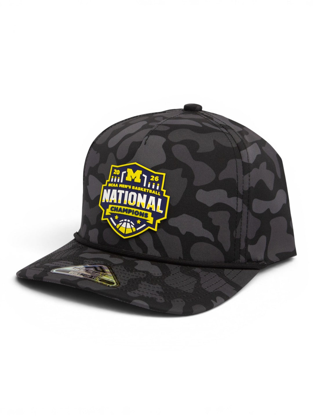 Michigan Wolverines 2026 Basketball National Champions 3D Duck Camo Rope Hat- Blackout