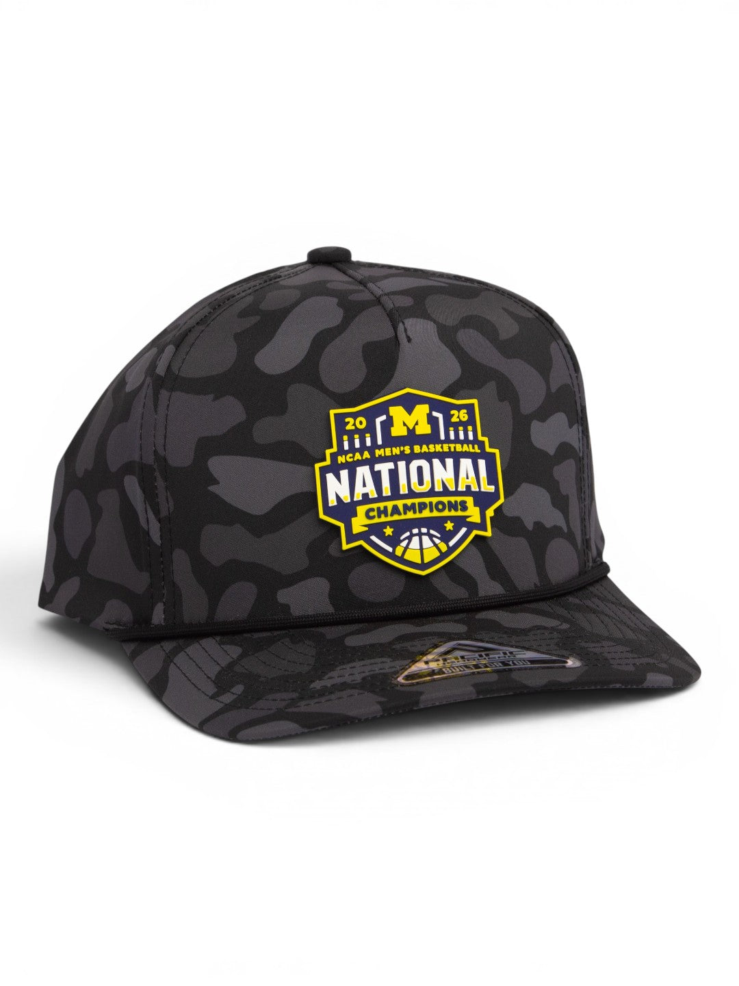 Michigan Wolverines 2026 Basketball National Champions 3D Duck Camo Rope Hat- Blackout