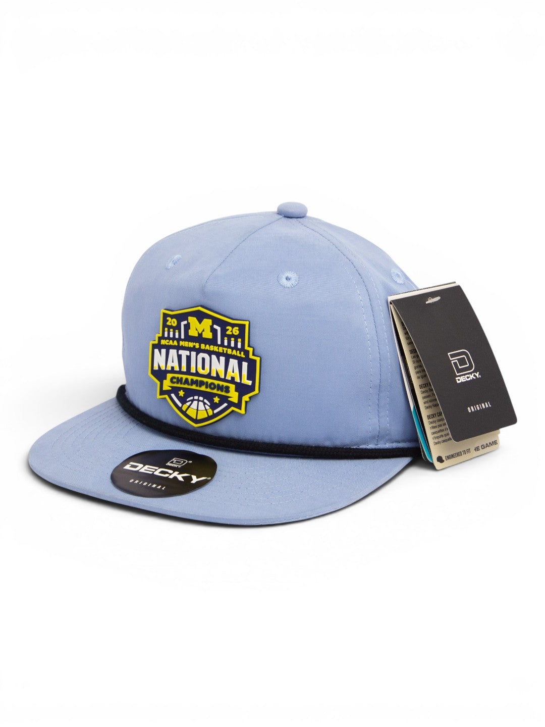 Michigan Wolverines 2026 Basketball National Champions 3D Classic Rope Hat- Sky/ Black