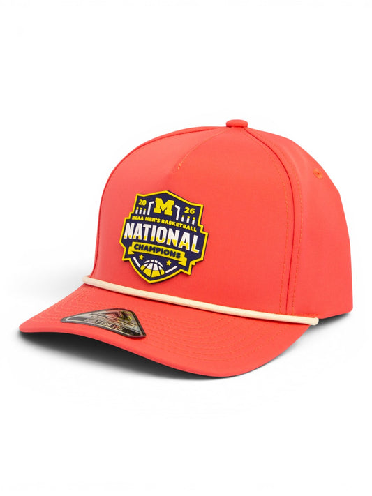 Michigan Wolverines 2026 Basketball National Champions 3D Weekender Rope Hat- Watermelon/ White