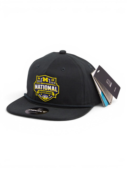 Michigan Wolverines 2026 Basketball National Champions 3D Classic Rope Hat- Charcoal