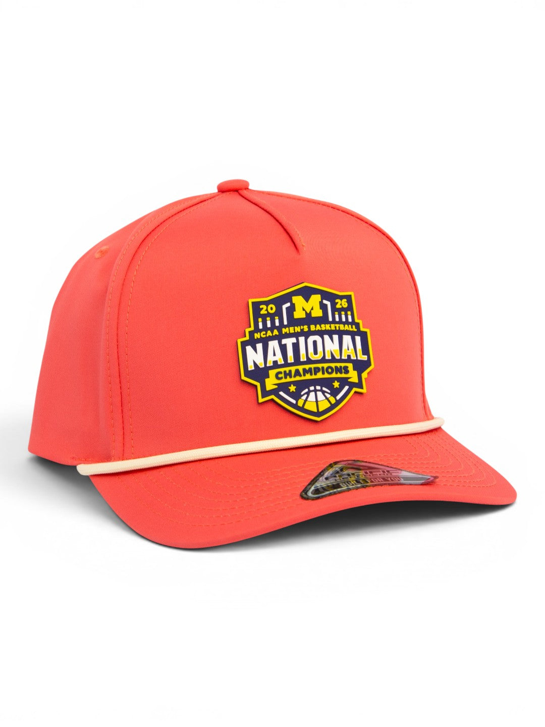 Michigan Wolverines 2026 Basketball National Champions 3D Weekender Rope Hat- Watermelon/ White