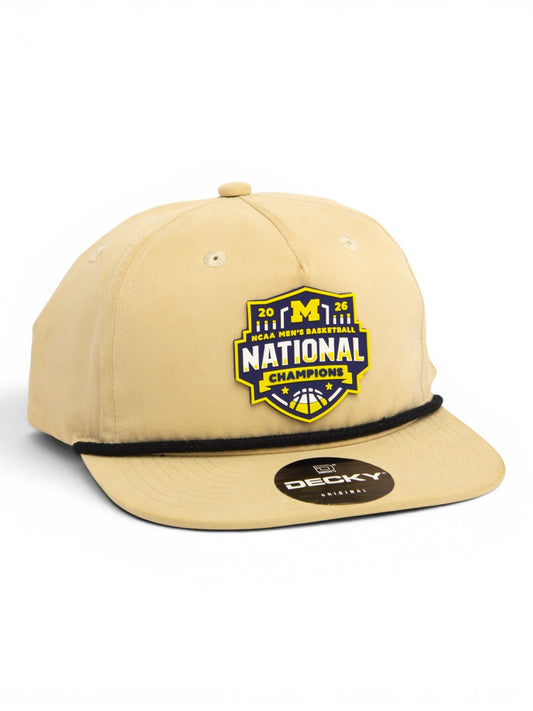 Michigan Wolverines 2026 Basketball National Champions 3D Classic Rope Hat- Birch/ Black