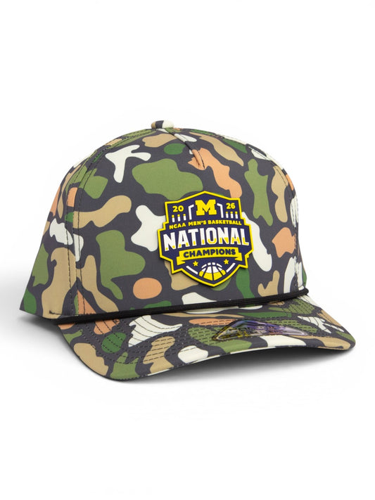 Michigan Wolverines 2026 Basketball National Champions 3D Duck Camo Rope Hat- Bayou
