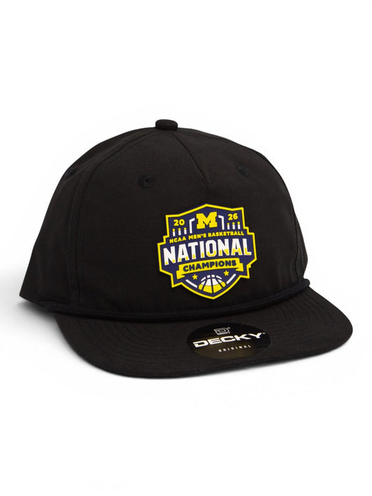 Michigan Wolverines 2026 Basketball National Champions 3D Classic Rope Hat- Black