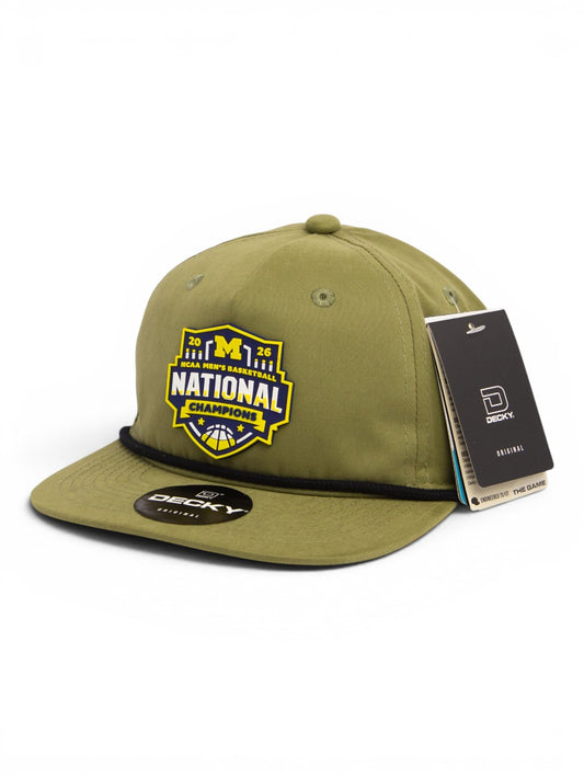 Michigan Wolverines 2026 Basketball National Champions 3D Classic Rope Hat- Loden/ Black