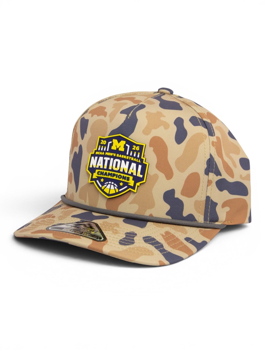 Michigan Wolverines 2026 Basketball National Champions 3D Duck Camo Rope Hat- Canyon