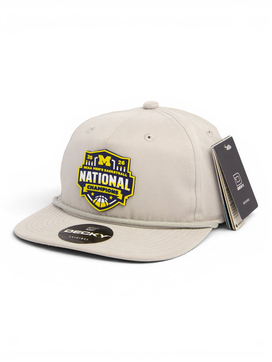 Michigan Wolverines 2026 Basketball National Champions 3D Classic Rope Hat- Grey