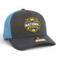 Michigan Wolverines 2026 Basketball National Champions 3D Snapback Trucker Hat- Charcoal/ Columbia Blue
