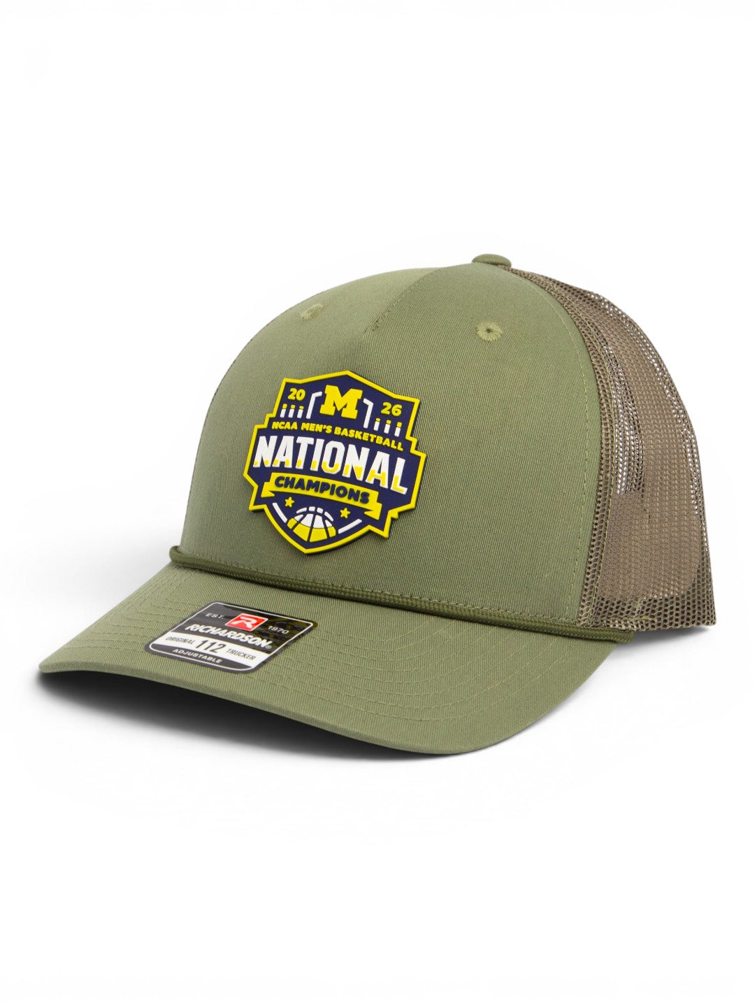 Michigan Wolverines 2026 Basketball National Champions 3D Snapback Trucker Rope Hat- Loden