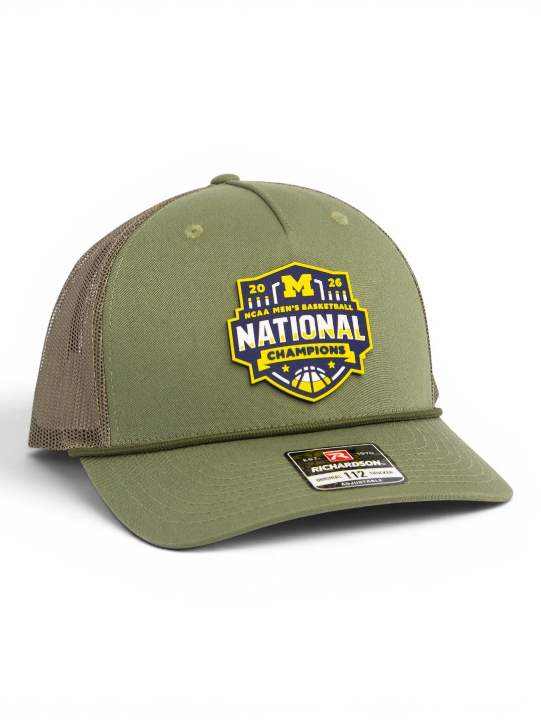 Michigan Wolverines 2026 Basketball National Champions 3D Snapback Trucker Rope Hat- Loden