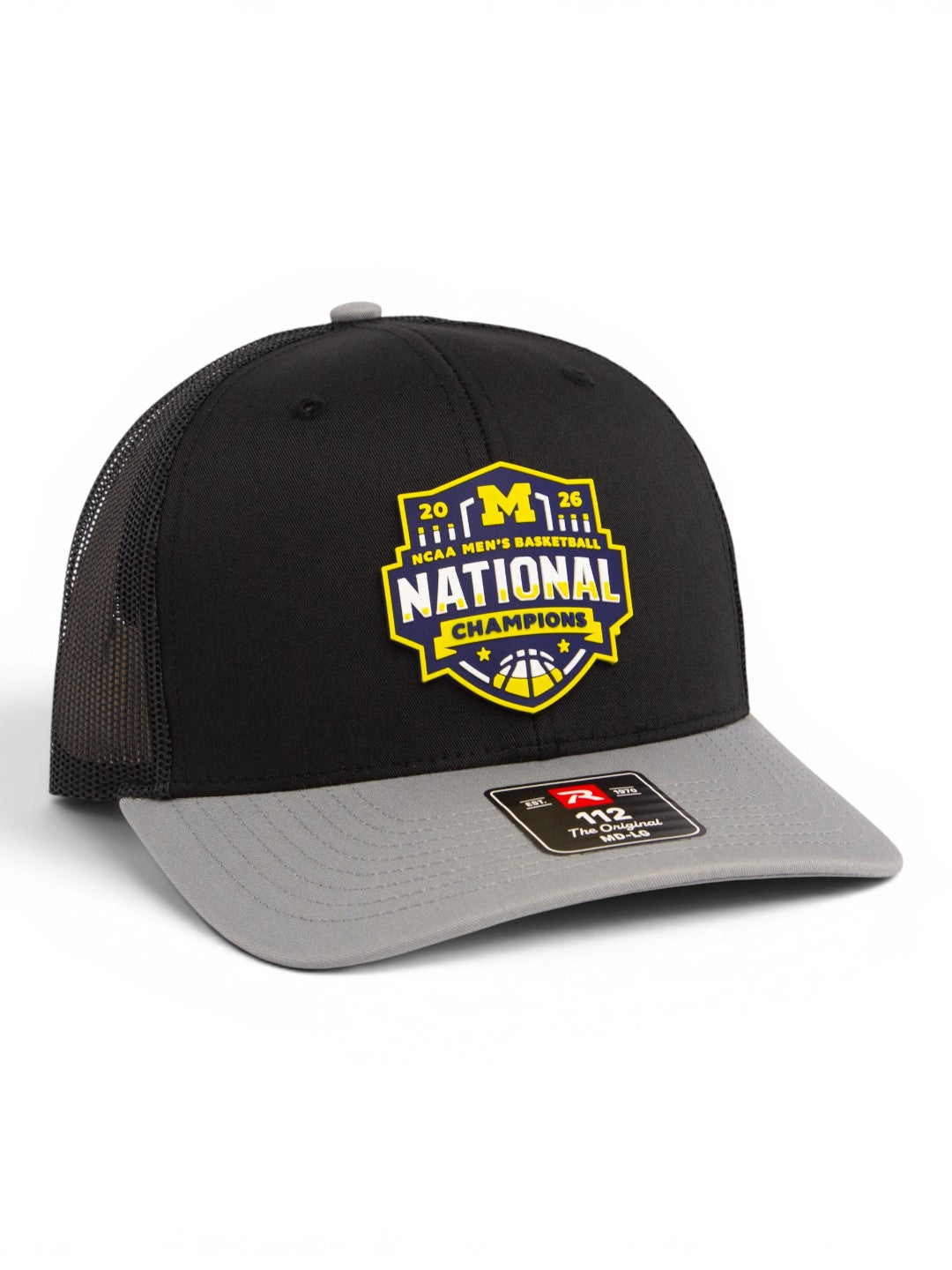 Michigan Wolverines 2026 Basketball National Champions 3D Snapback Trucker Hat- Black Combo/ Light Grey
