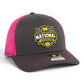 Michigan Wolverines 2026 Basketball National Champions 3D Snapback Trucker Hat- Charcoal/ Pink