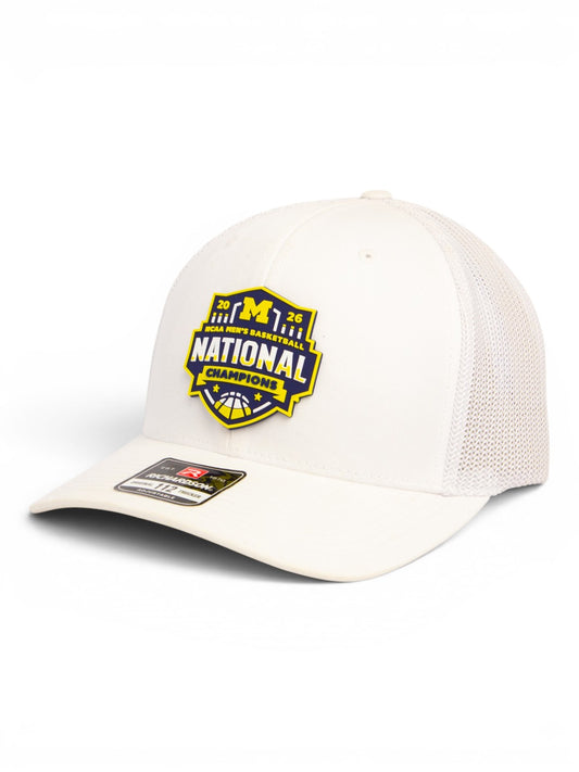Michigan Wolverines 2026 Basketball National Champions 3D Snapback Trucker Hat- White