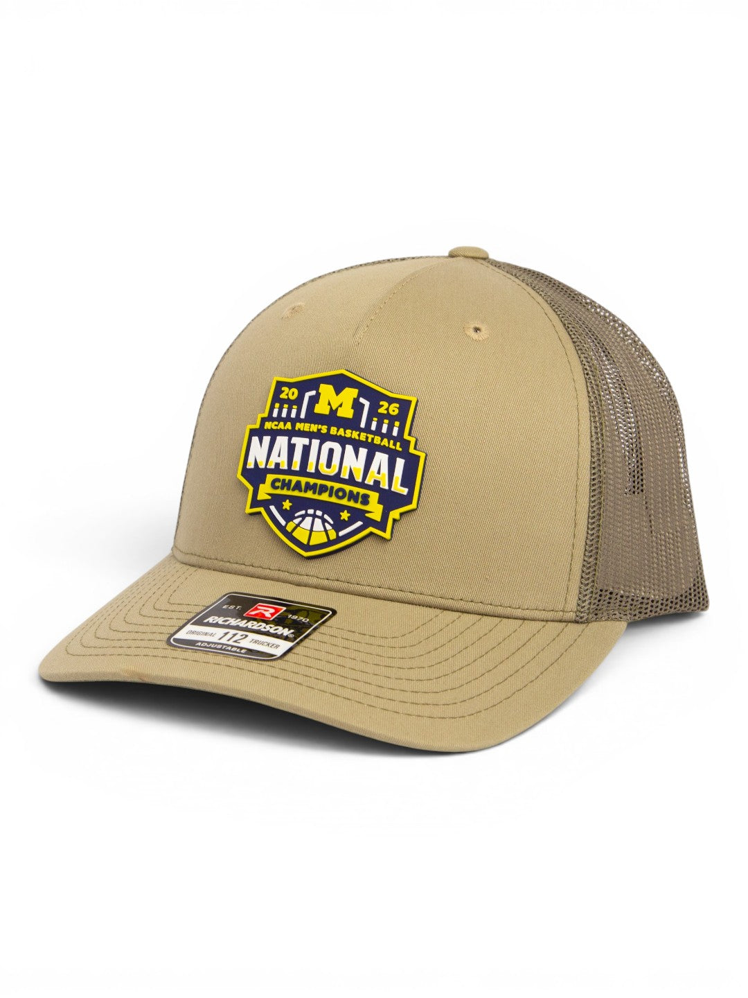 Michigan Wolverines 2026 Basketball National Champions 3D Snapback Trucker Hat- Pale Loden
