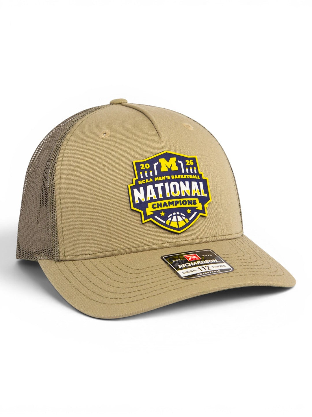 Michigan Wolverines 2026 Basketball National Champions 3D Snapback Trucker Hat- Pale Loden