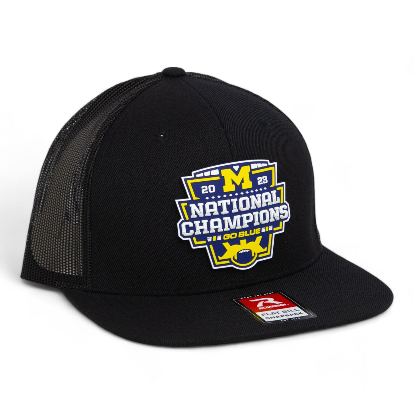 Michigan Wolverines College Football National Champions 3D Wool Blend Flat Bill Hat- Black