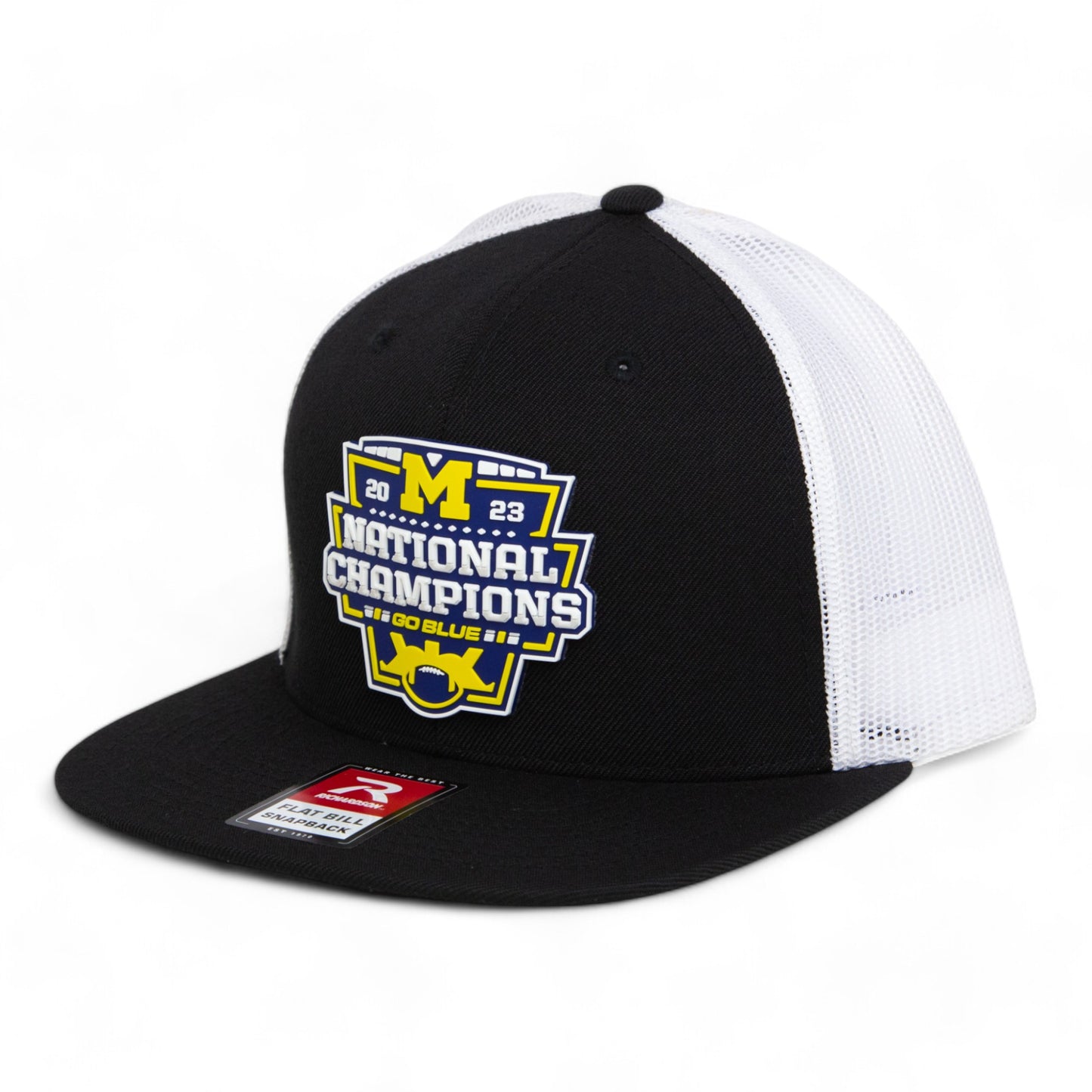 Michigan Wolverines College Football National Champions 3D Wool Blend Flat Bill Hat- Black/ White