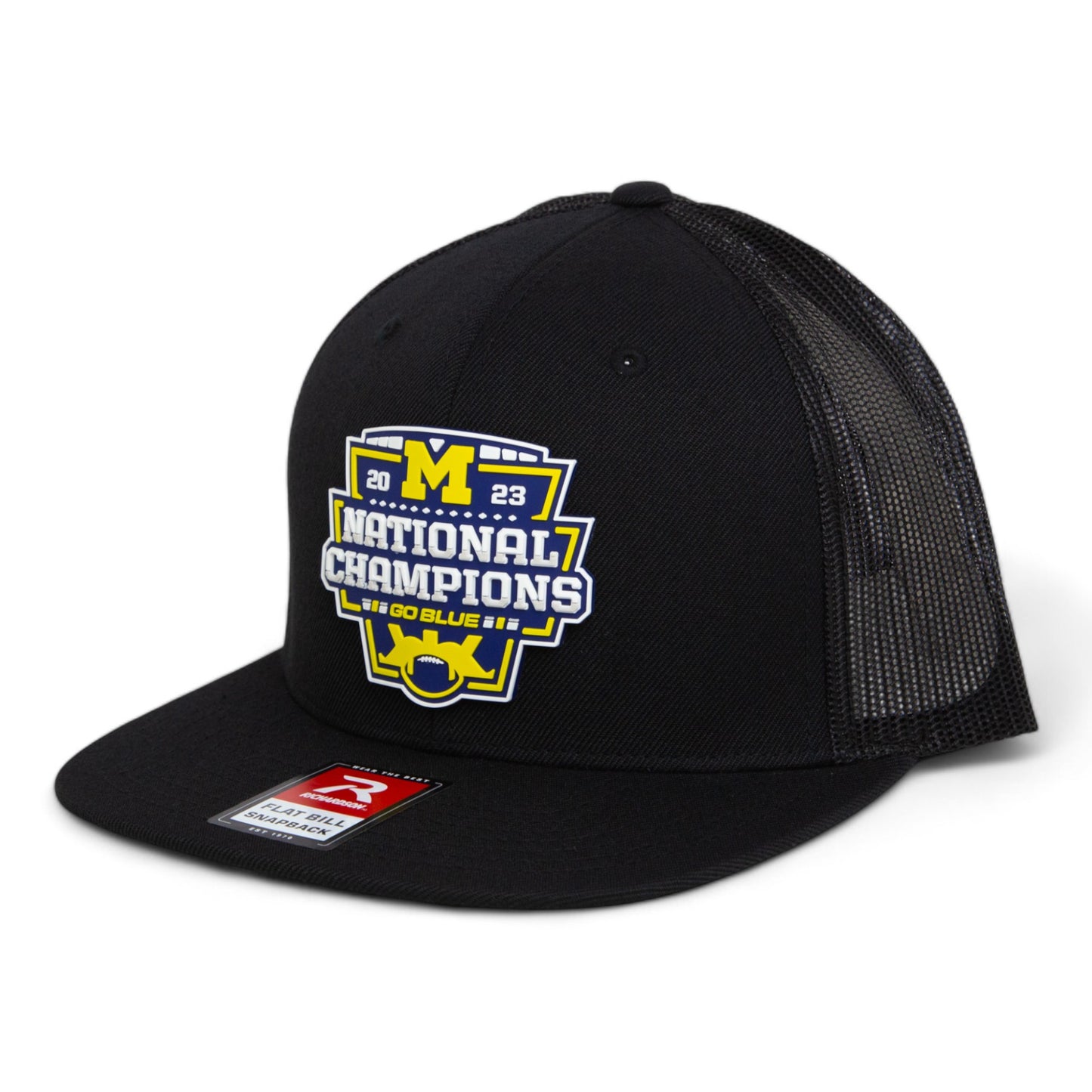 Michigan Wolverines College Football National Champions 3D Wool Blend Flat Bill Hat- Black