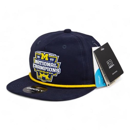 Michigan Wolverines College Football National Champions 3D Classic Rope Hat- Navy/ Gold