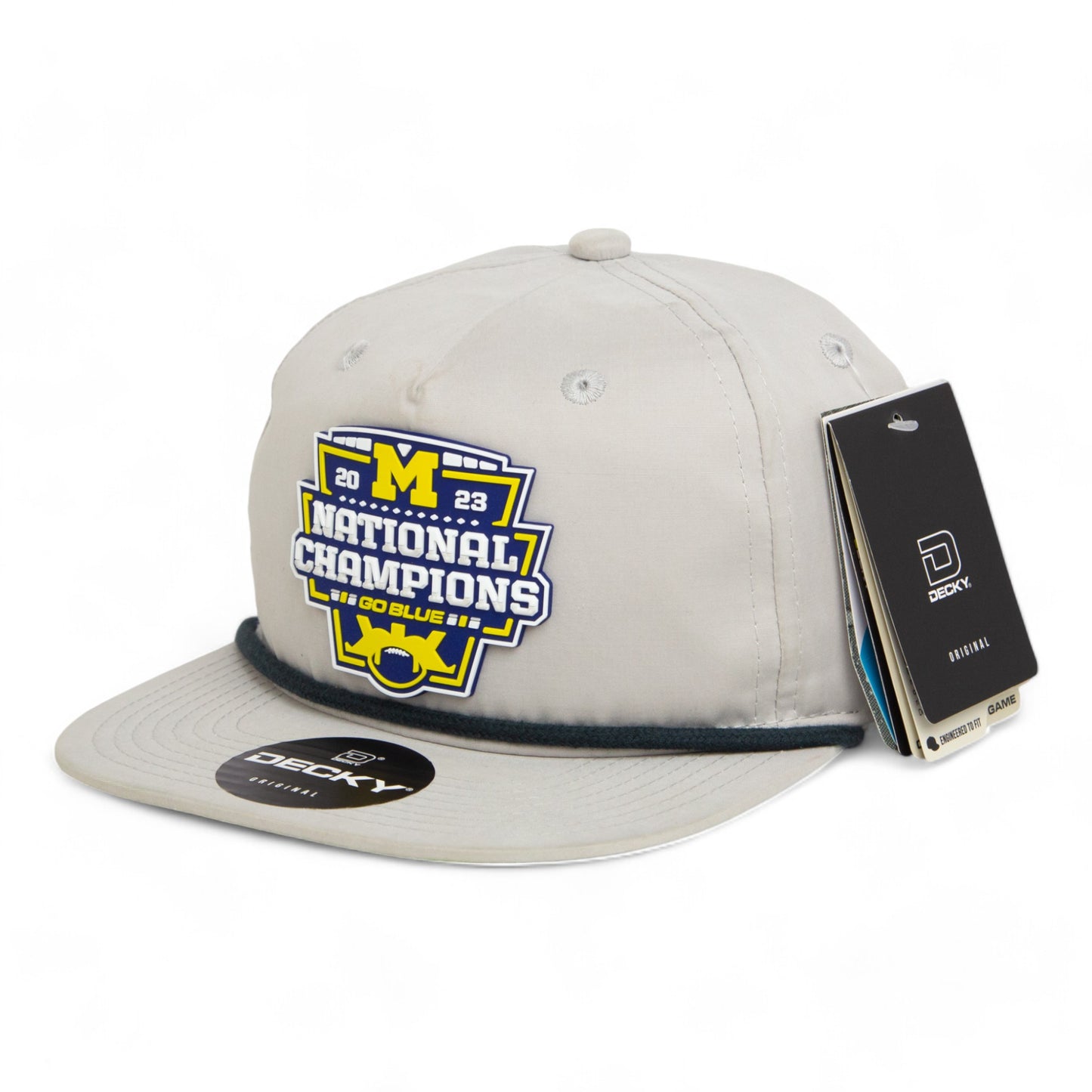 Michigan Wolverines College Football National Champions 3D Classic Rope Hat- Grey/ Charcoal