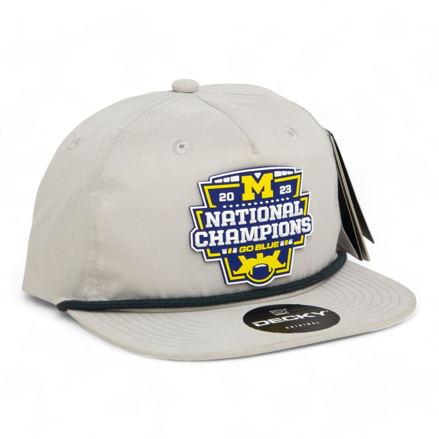 Michigan Wolverines College Football National Champions 3D Classic Rope Hat- Grey/ Charcoal