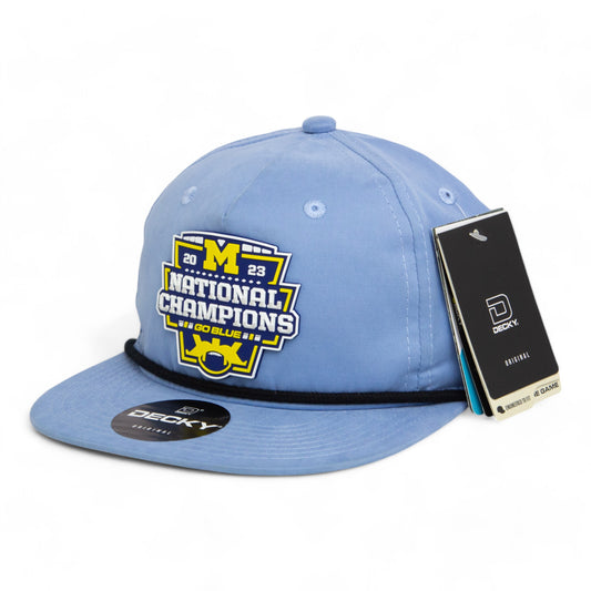 Michigan Wolverines College Football National Champions 3D Classic Rope Hat- Sky/ Black