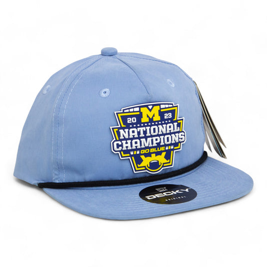 Michigan Wolverines College Football National Champions 3D Classic Rope Hat- Sky/ Black